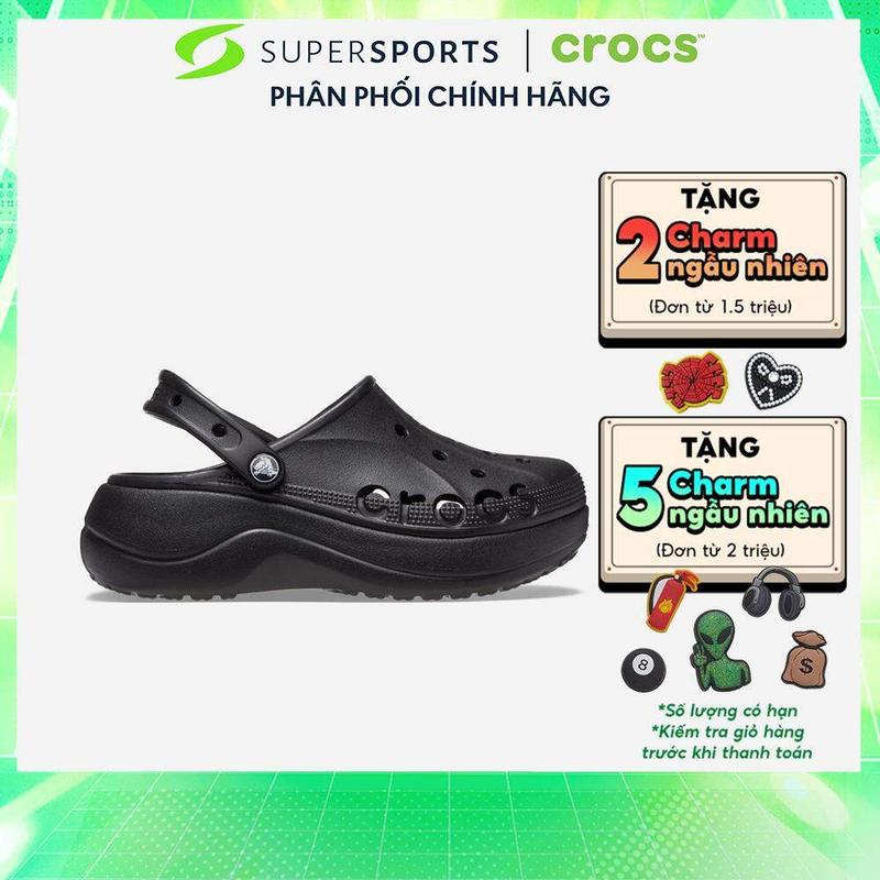 Giày Clog Nữ Crocs Baya Platform - Đen - 208186-001