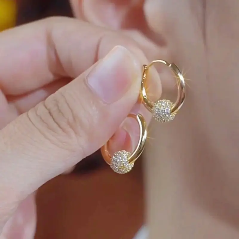 (Bebas beli 2 dapat bonus) A170 COD Anting bulat bola cakep titanium simple elegan wanita Korea 0