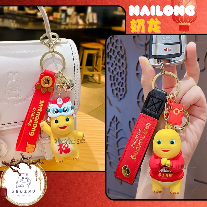 K086 Gantungan Kunci Lucu Karakter Dino Kuning Sincia Nailong 7