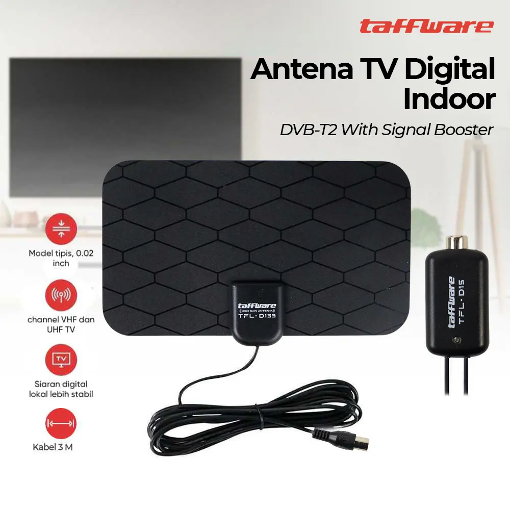 Antena TV Digital Taffware Set Top Box Booster Amplifier D139 Grid