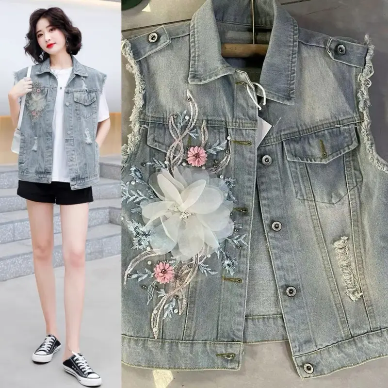 Vaoutfit Vega Vest jeans Atasan wanita 0