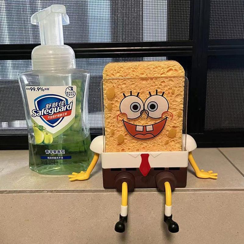 Cartoon Sponge Drain Rack Cute Kitchen Sink Stand Soap Spong TikTok