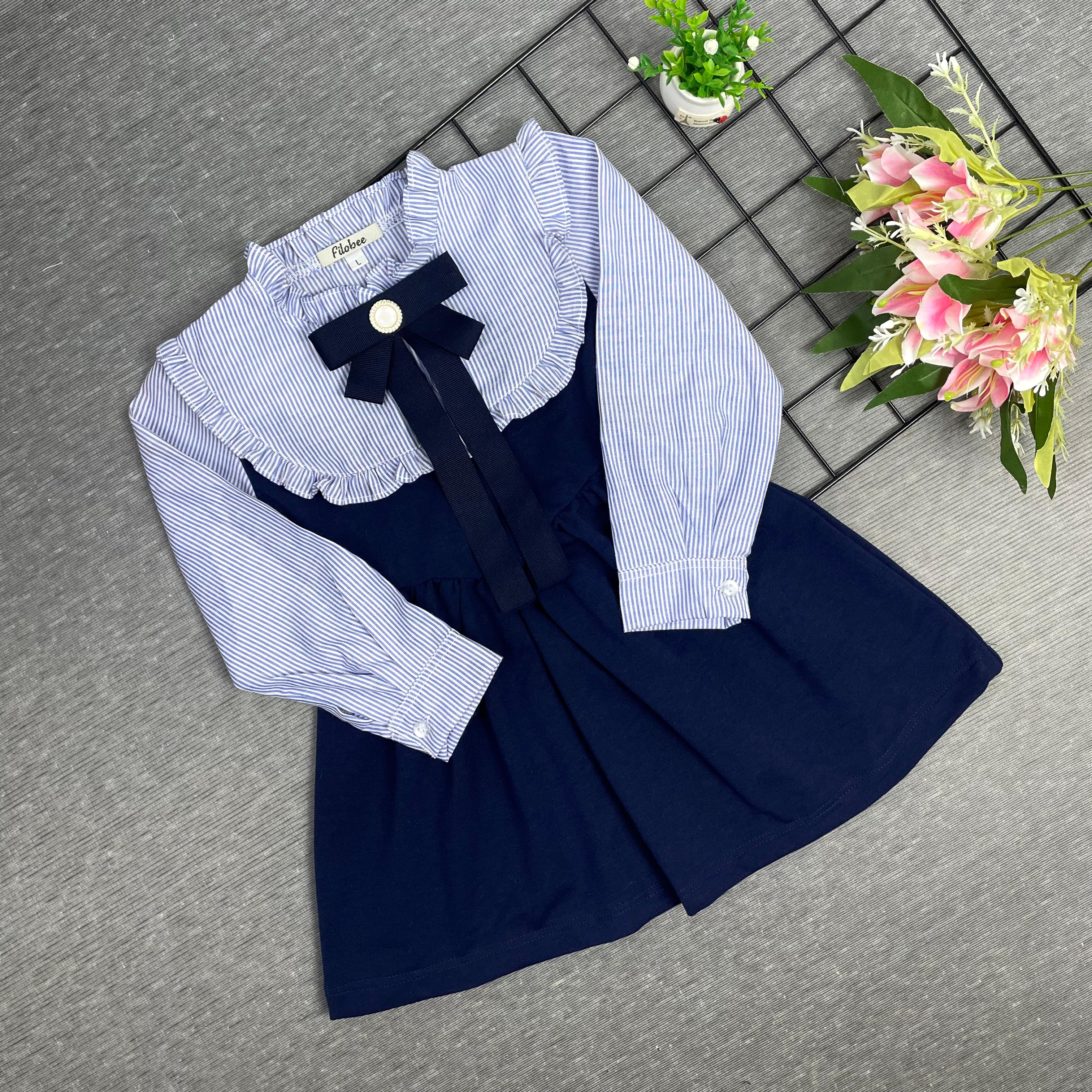 FiloBee KidsWear Dress Anak Perempuan Outfit Cantik Dress Princess Fashion Lengan Pendek & Panjang untuk Tampilan Elegan