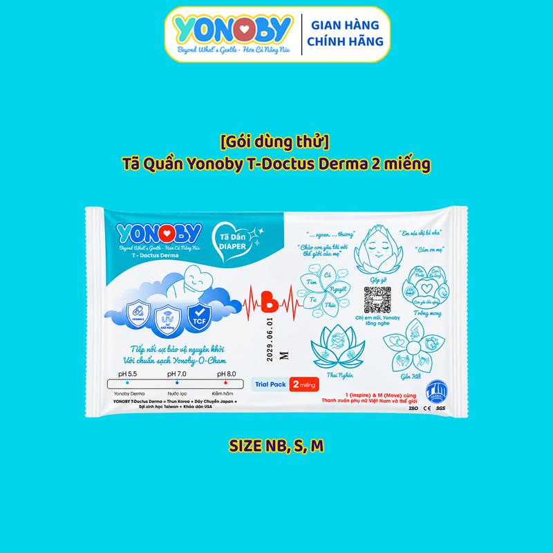 Tã Dán Sơ Sinh Yonoby T-Doctus Derma 2 miếng size NB/S/M