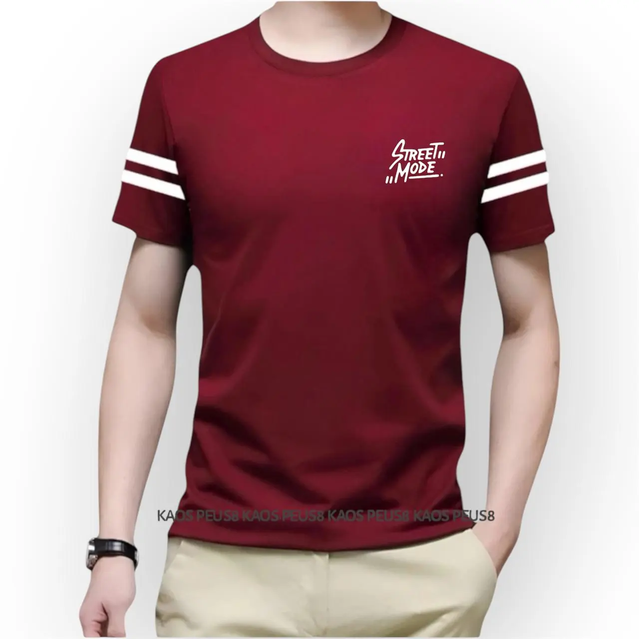 Kaos Pria Dewasa santai navy t-shirts  Motif street  Lengan Pendek Bahan Rayon Adem Nyaman - Ukuran M-XXL Warna Hitam/Putih/Nevi/Kuning/Merah - Standar, Panjang