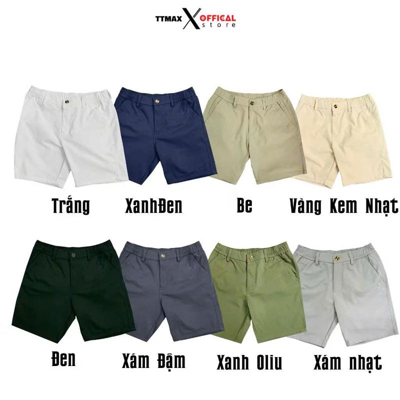 [Hàng Mới] Quần kaki Short Basic TRơn TTMAXX, Lưng Chun, Fom TRên Gối Nhẹ, Không Xù Lông- Chống nhăn Tốt