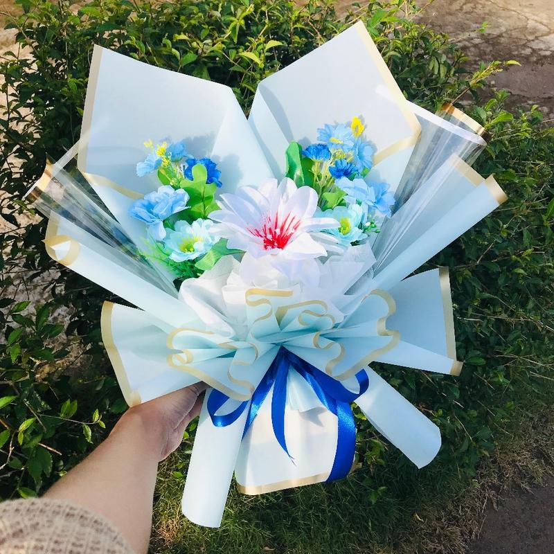 Product Introduction of BUKET BUNGA CANTIK / BUKET BUNGA AESTHETIC TIPE SKYBLUE / BUKET BUNGA HADIAH ANNIVERSARY 1