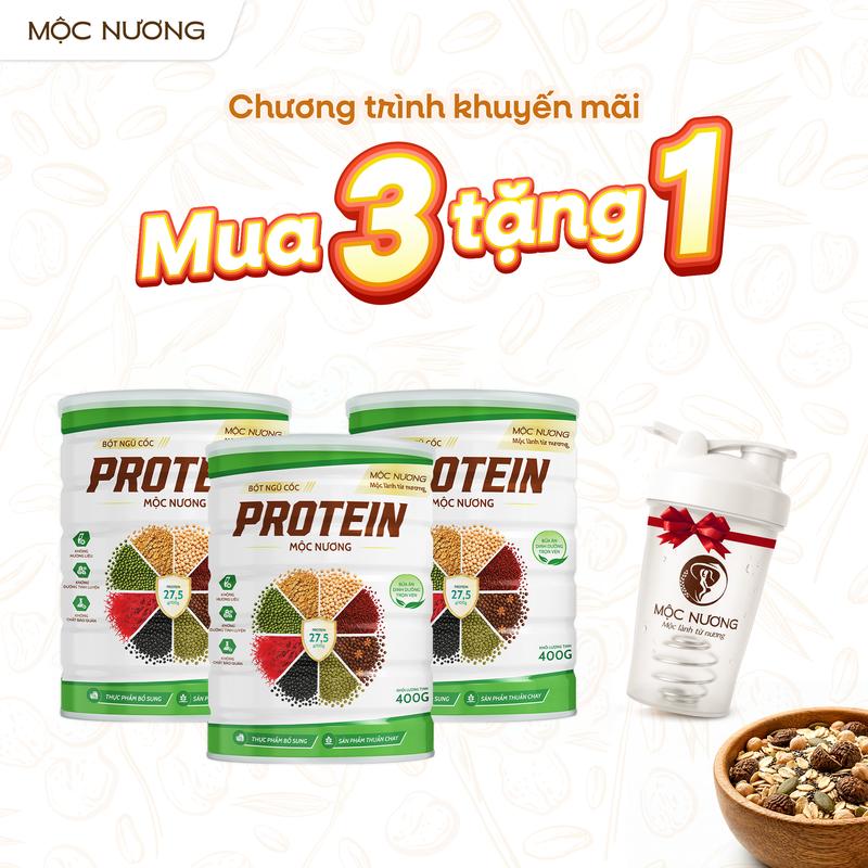 Bột ngũ cốc Protein Mộc Nương 400g - Bổ Sung Đạm Thực Vật Lành Tính Cho Người Ăn Chay và Luyện Tập