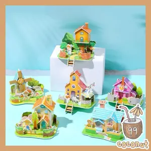 Mainan Edukasi Anak 3D Puzzle DIY Rumah Bahan Gabus Foam 3D