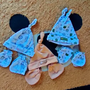 Promo 3set Topi sarung tangan dan kaki Bayi Baru Lahir 0-3 Bulan Murah TOPbaby