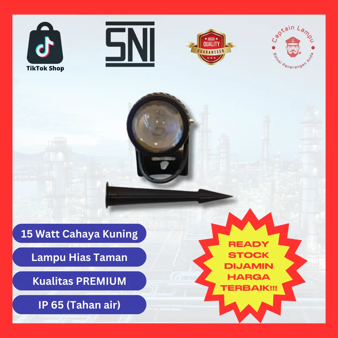 Lampu Taman Outdoor Tancap  15 Watt Cahaya Warm White