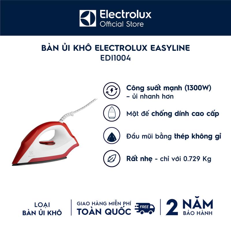Bàn Ủi Khô Electrolux EasyLine EDI1004 Bàn Là Quần Áo công suất 1300W