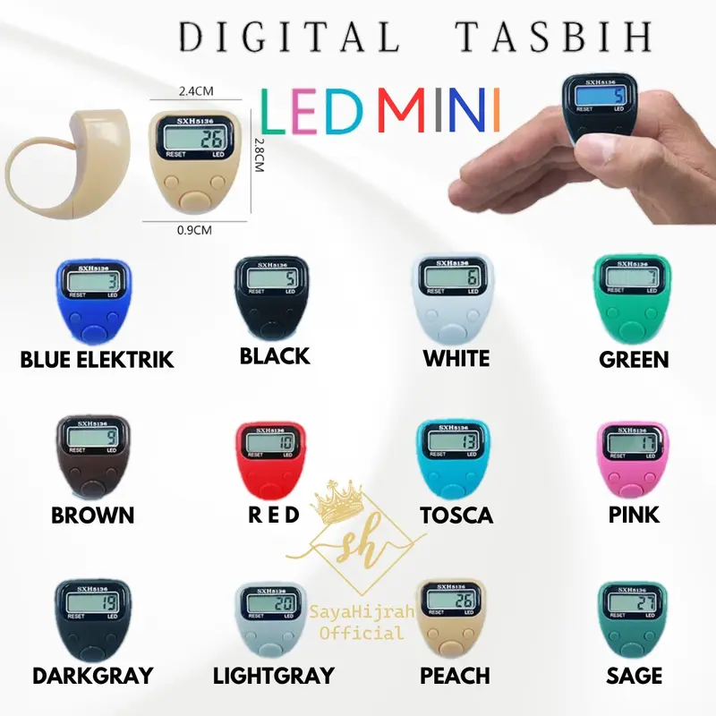 Cincin Tasbih Zikir LED Mini Adjustable Ring Muslim 0