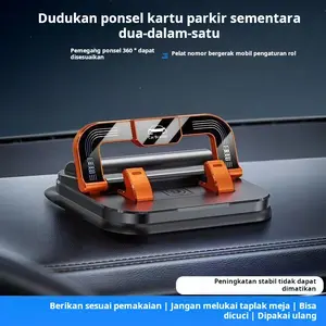 Dudukan Navigasi Ponsel Dashboard Khusus Interior Mobil, Terintegrasi Dengan Nomor Parkir Sementara, Penjepit Ponsel Mobil Universal Anti Slip Dan Stabil Barang Berguna Untuk Mobil
