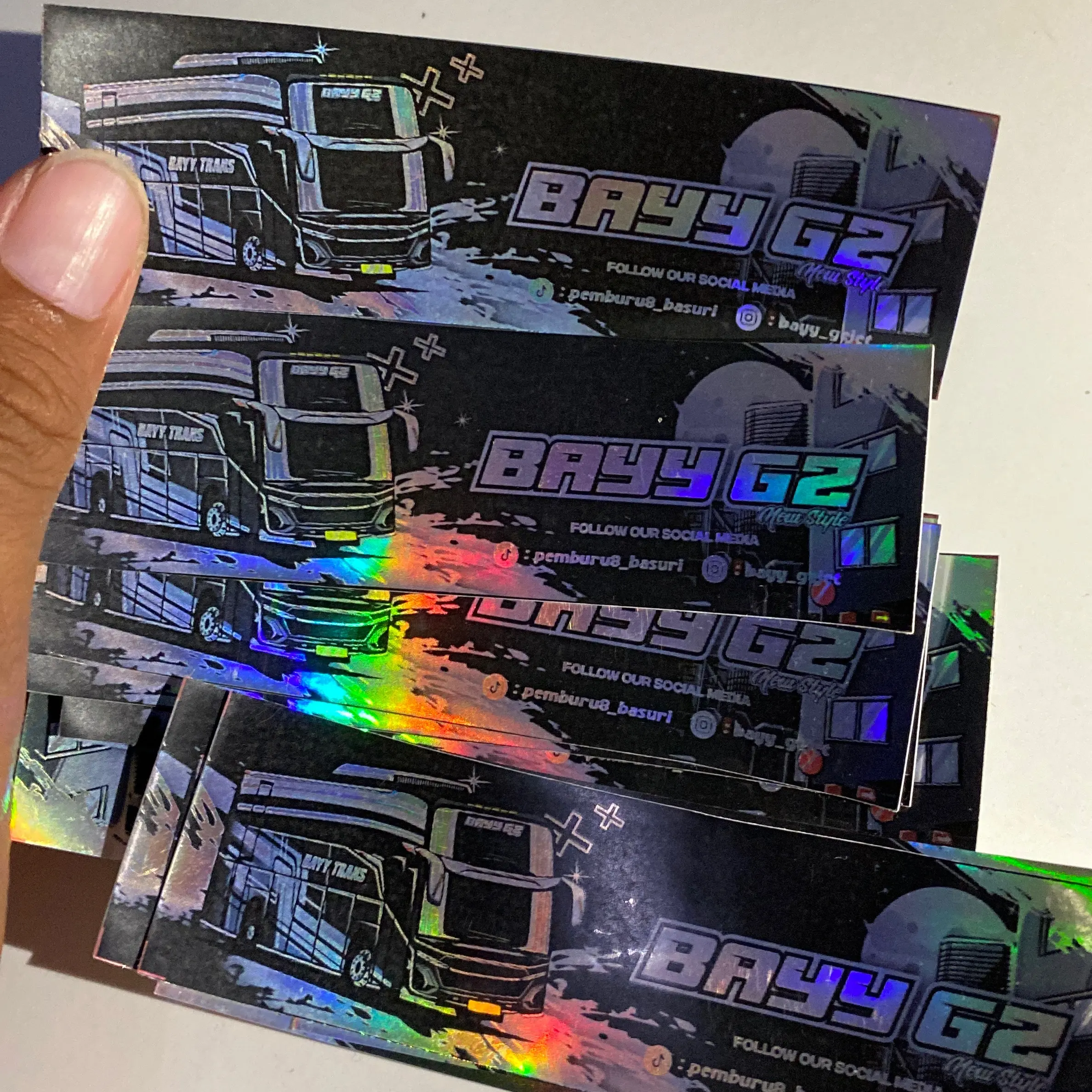 stiker Bayy Gz Hologram || stiker bus