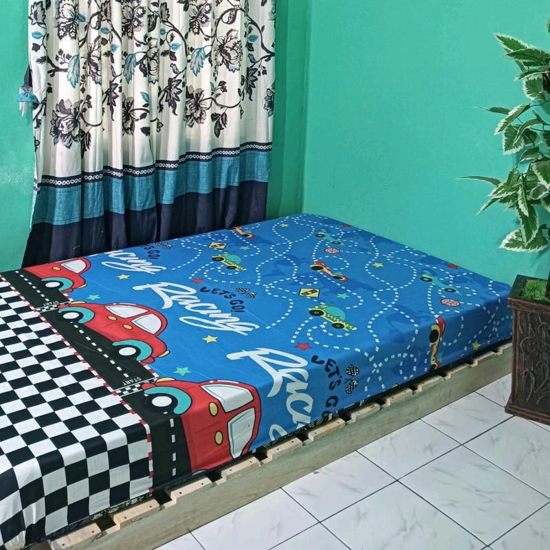COD sprei saja ANTI GESER DOUBLE KARET homemade tanpa sarung bantal guling motif karakter kartun anak lucu ukuran 120*200 7