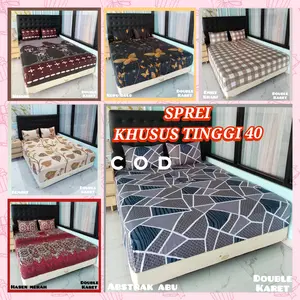SPREI ANTI GESER/DOBEL KARET KHUSUS TINGGI 40 CM MOTIF AESTHETICHT FREE 2 SARBAN & 2 SARGUL Karet Katun Kain