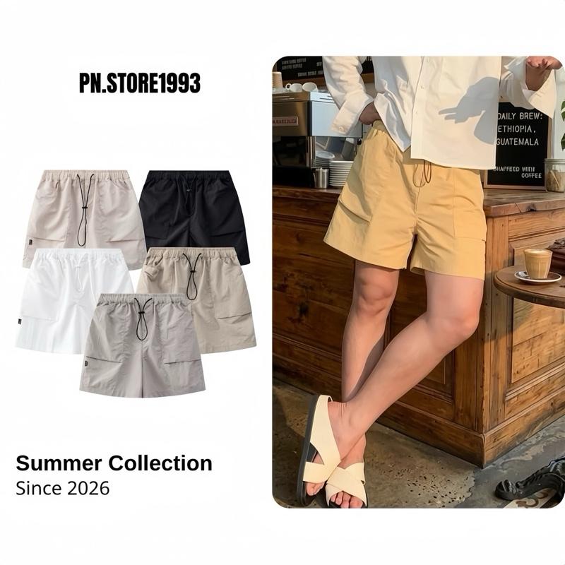 Quần Short Kaki Form Ngắn Trên Gối PN.STORE1993 Twin Pocket Parachute Short Unisex Nam Nữ Local Brand