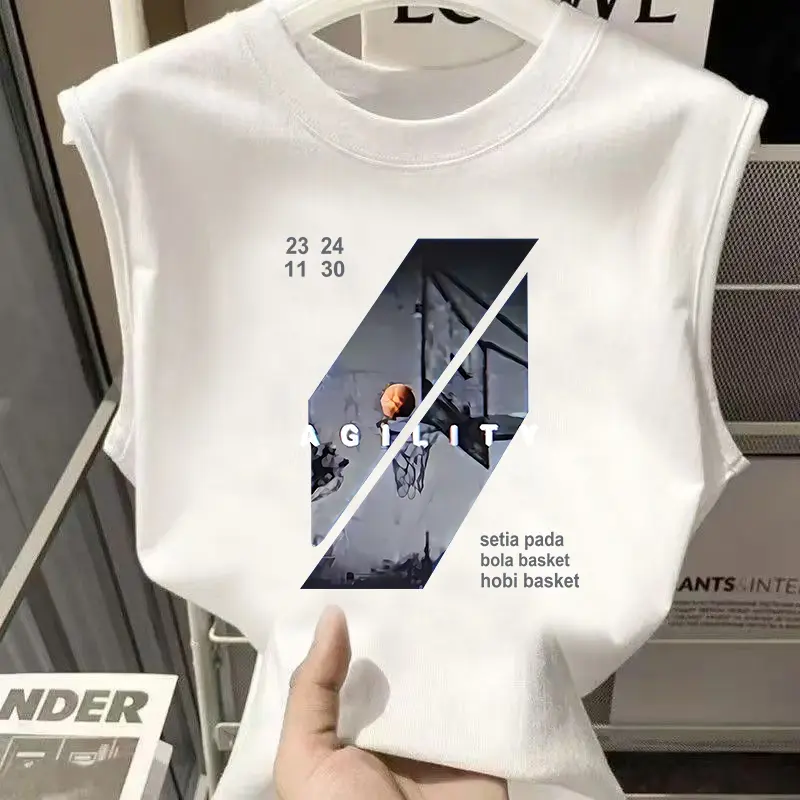 Kaos oblong pria tanpa lengan model terbaru untuk musim panas, atasan sporty trendi, bergaya, nyaman, serbaguna, modis, atasan pasangan sporty, atasan pria dan wanita terbaru 2026.