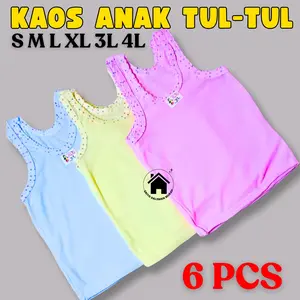 6 pcs Kaos Dalam Anak Kiki putih warna tul tul fashion