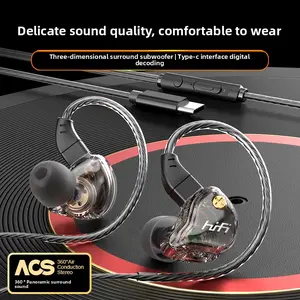 Tipe-C / 3.5mm earphone HIFI headphone kabel permainan olahraga rendah latensi ke telinga ponsel komputer universal ear cup
