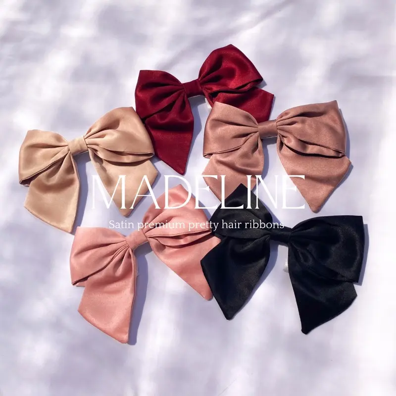 Pita Rambut jepit Korea satin Premium Handmade Ribbon - Clips pita korea jepi tankorea poni kunciran ikat penjepit pin rambut 2