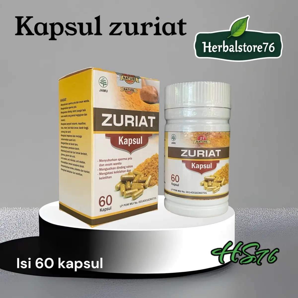 Kapsul Zuriat Herbal 60  Kapsul Original