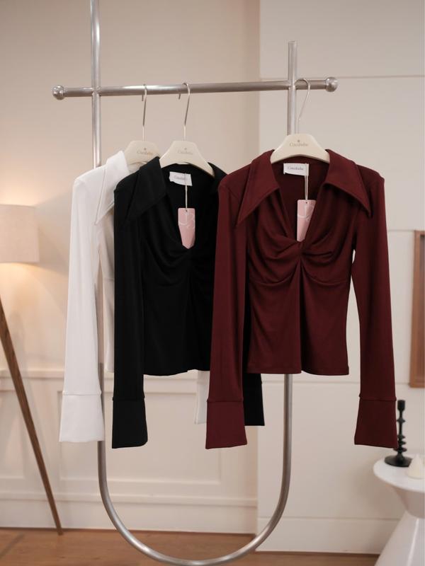 Áo thun tay dài kiểu xoắn ngực nữ COCOBEBE