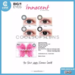 Softlens X2 INNOCENT 16 MM Normal & Minus (-0,50 S/D -6,00) By X2 Exoticon / Soflen Innocent / Innocent By X2 Exoticon / Inocent / Innosent / Soflen / Softlen / Soflens / Black Grey Brown Blue Smoke Grey Sepia Brown / 1 / SMKTMT