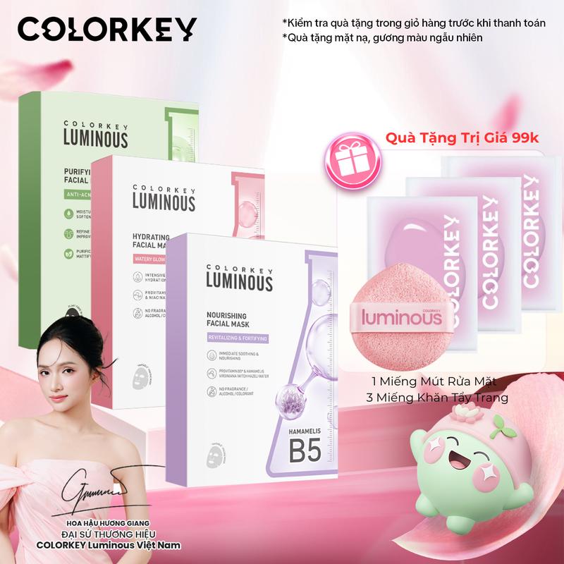 EX Combo 3 Hộp Mặt Nạ COLORKEY LUMINOUS Hỗ Trợ Cấp Ẩm Và Giảm Dầu Thừa 10 miếng hộp - KLL1L3
