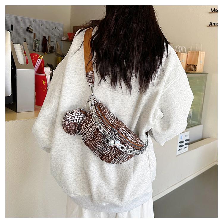 Product Introduction of Crocodile Women Chest Bag High Quality PU Leather Crossbody Bags For Girls Luxury Decoration Female Shoulder Bags 2