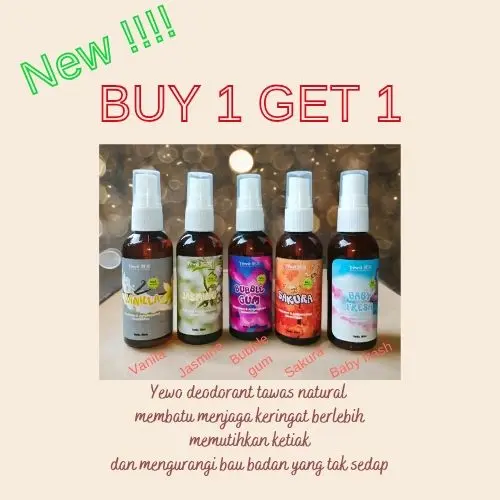 BUY 1 GET 1 Yewo Naturals Deodorants spray tawas untuk ketiak tersedia dengan 5 wangi variant 2