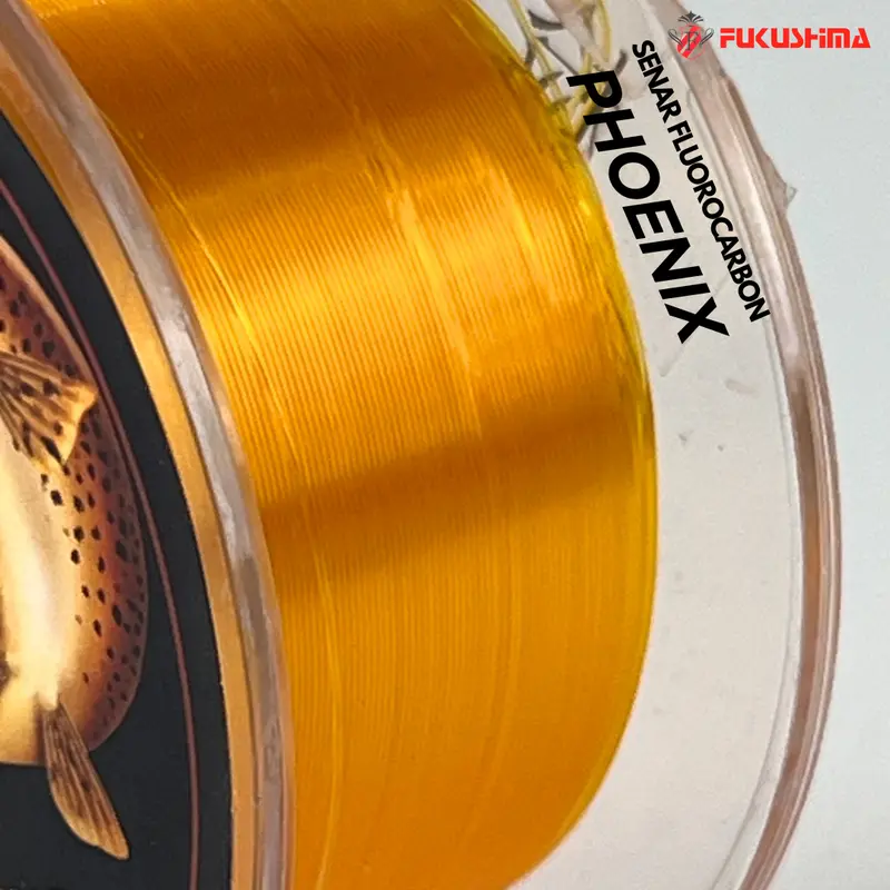 Senar Pancing 150 Meter Warna Kuning Emas Galatama Fluorocarbon Fukushima Phoenix/ Senar Anti Keriting Saltwater Fast Sinking Fluorocarbon Composite 3
