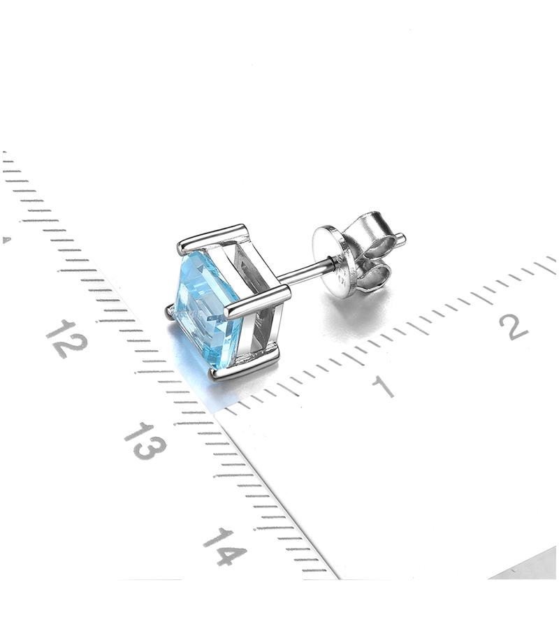 Product Introduction of Natural Sky Blue Topaz Sterling Silver Stud Earring 2.8 Carats Genuine Topaz Daily Fine Jewelry Style S925 Gifts for Women 5