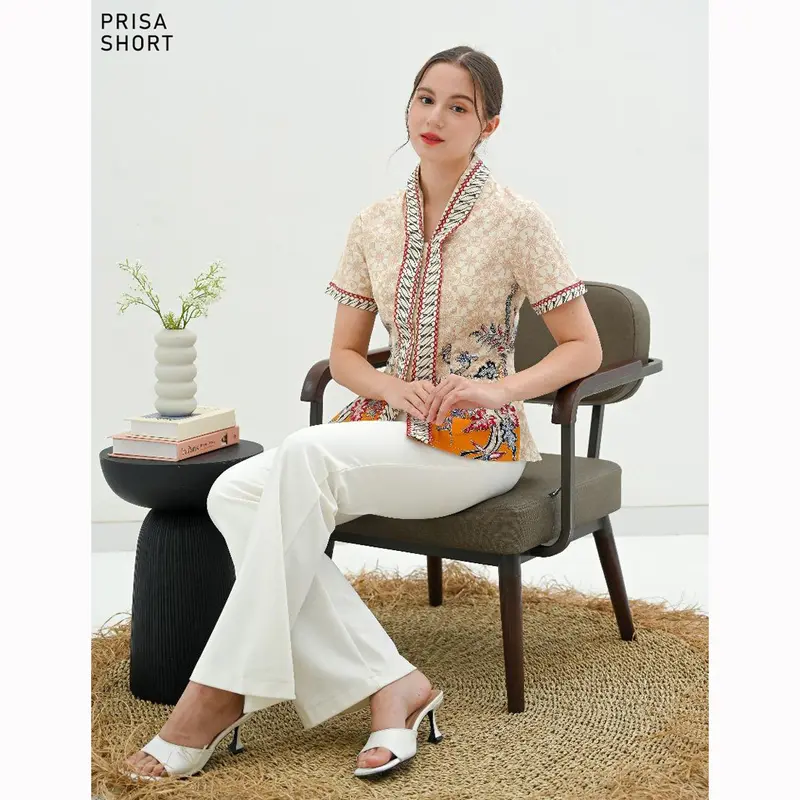 Evercloth Prisa Blouse Wanita Atasan Wanita Blouse Kutubaru Batik 8