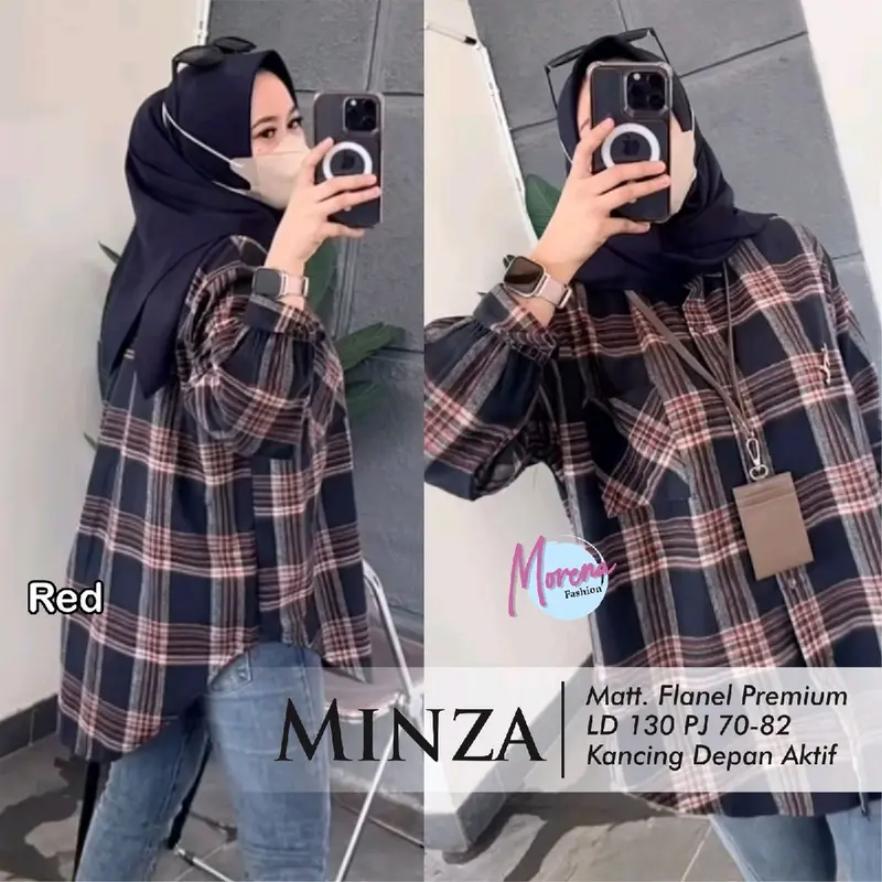 “Rindu” Kemeja Wanita Model Oversize LD 130 Bahan Flanel Kotak-kotak Best Seller/ Baju Atasan Wanita Terlaris Cuttingan Jumbo Busui dan Wudhu Friendly Termurah. Shera. Sarah 7