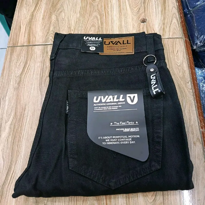 Celana Jeans Panjang Standar Pria Biru Navy/Dark Blue Denim Premium Brand Uvall 5