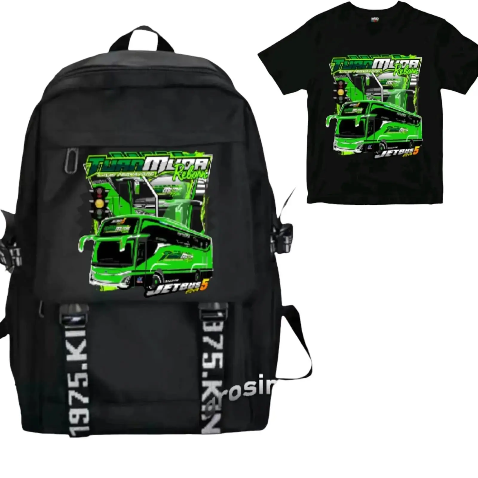 tas free kaos Tas Ransel Anak Laki-laki Fashion SD Kelas 1-5 BUS Viral Kids Panda + Kaos/T-Shirt Gratis Perempuan