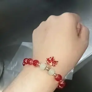 COD iSoul Gelang Pembawa Rezeki Hoki Giok Kelinci Chindo Perhiasan Warna Merah Anti Karat