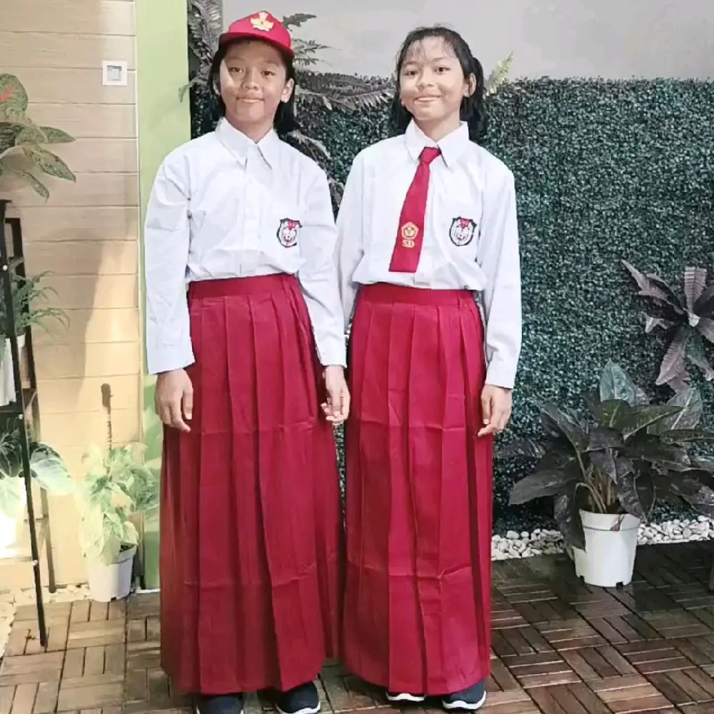 rok rample panjang karet SD