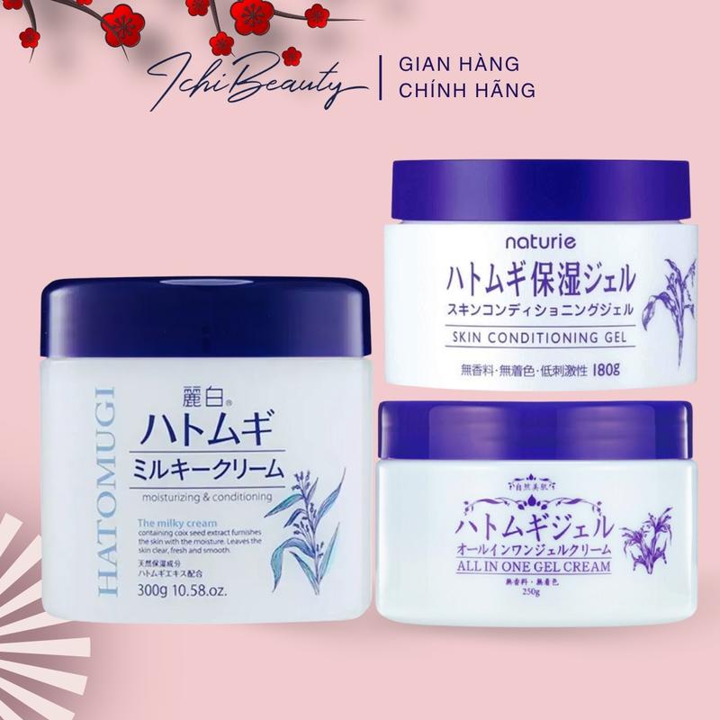  Kem dưỡng ẩm Hatomugi Moisturizing Cream chiết xuất hạt ý dĩ Nhật Bản 180g 250g 300g IchiBeauty 