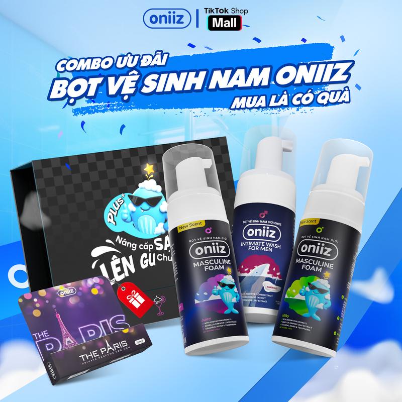  Combo Bọt vệ sinh nam giới Oniiz Dung dịch vệ sinh Masculine Foam quà tặng nước hoa cao cấp 