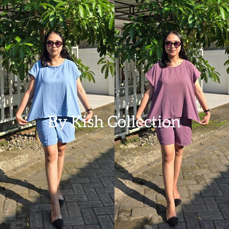 Babydoll Setelan Baju Tidur One Set Bali Baju Tidur Pendek Celana Piyama Wanita 3