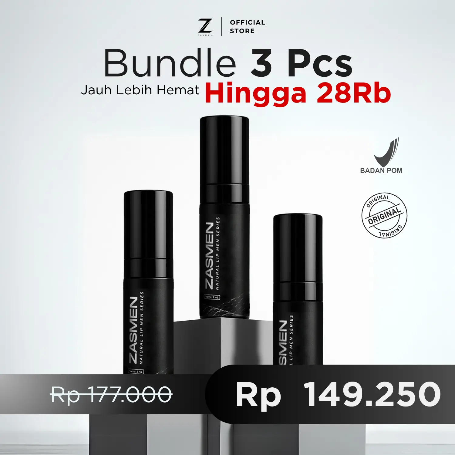 PAKET HEMAT 3PCS ZASMEN Serum Perawatan Bibir Khusus Pria