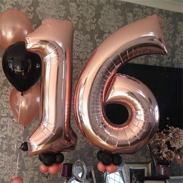 balon angka jumbo rosegold 80cm (satuan) 0