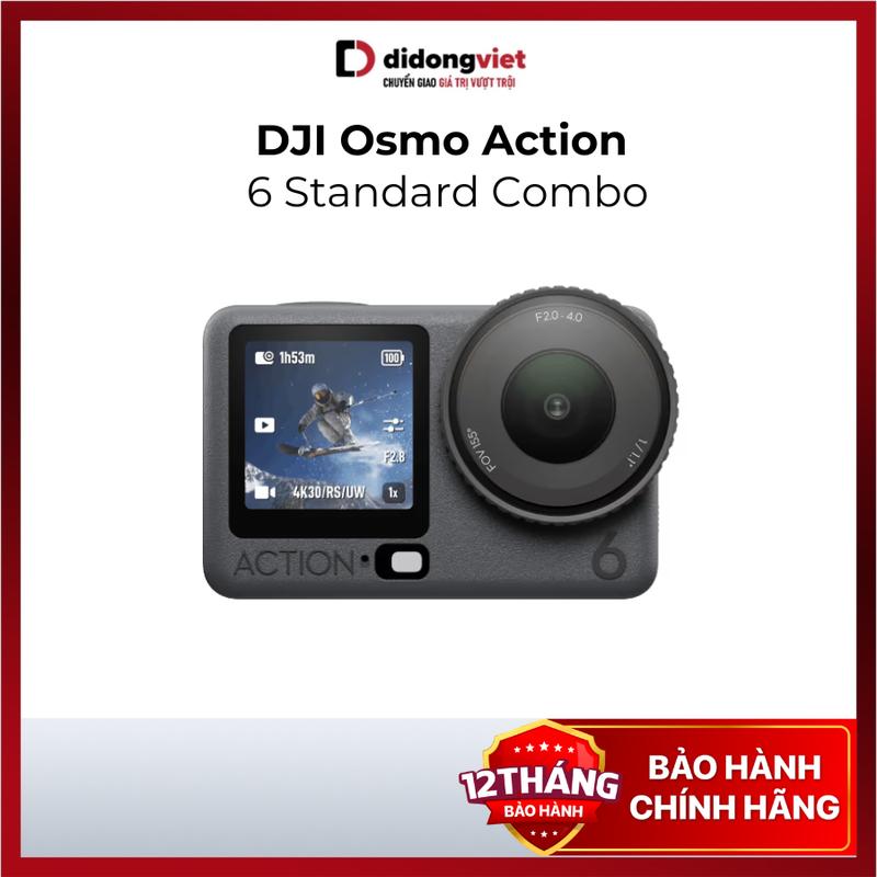 Camera Hành Động DJI Osmo Action 6 – Cảm Biến 1/1.1", Quay 4K/120fps, Chống Nước 20m