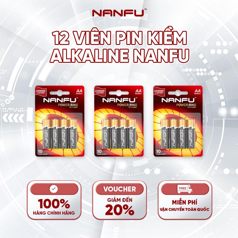   Mã BATT55K giảm 55K  Combo 12 Viên Pin Kiềm Nanfu Alkaline Siêu Bền Bảo Vệ Thiết Bị HSD 10 Năm 