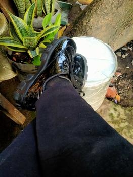 Product Review of Lovely Sepatu Sekolah Docmart Wanita Loafers Hitam Terbaru 2024 Fashion Korean Style Premium Import Quality R-15 Bisa COD Karet Shoes Kerja Hitam Kasual from u**9 1