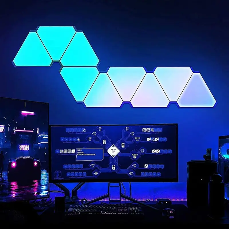 Đèn Tam Giác USB, 5V, Đèn Ngủ LED Khí Quyển Lượng Tử, Thích Hợp Để Đồ Trang Trí Phòng Trò Chơi Và Phòng Ngủ, Đèn Treo Tường Trang Trí Sáng Tạo 1