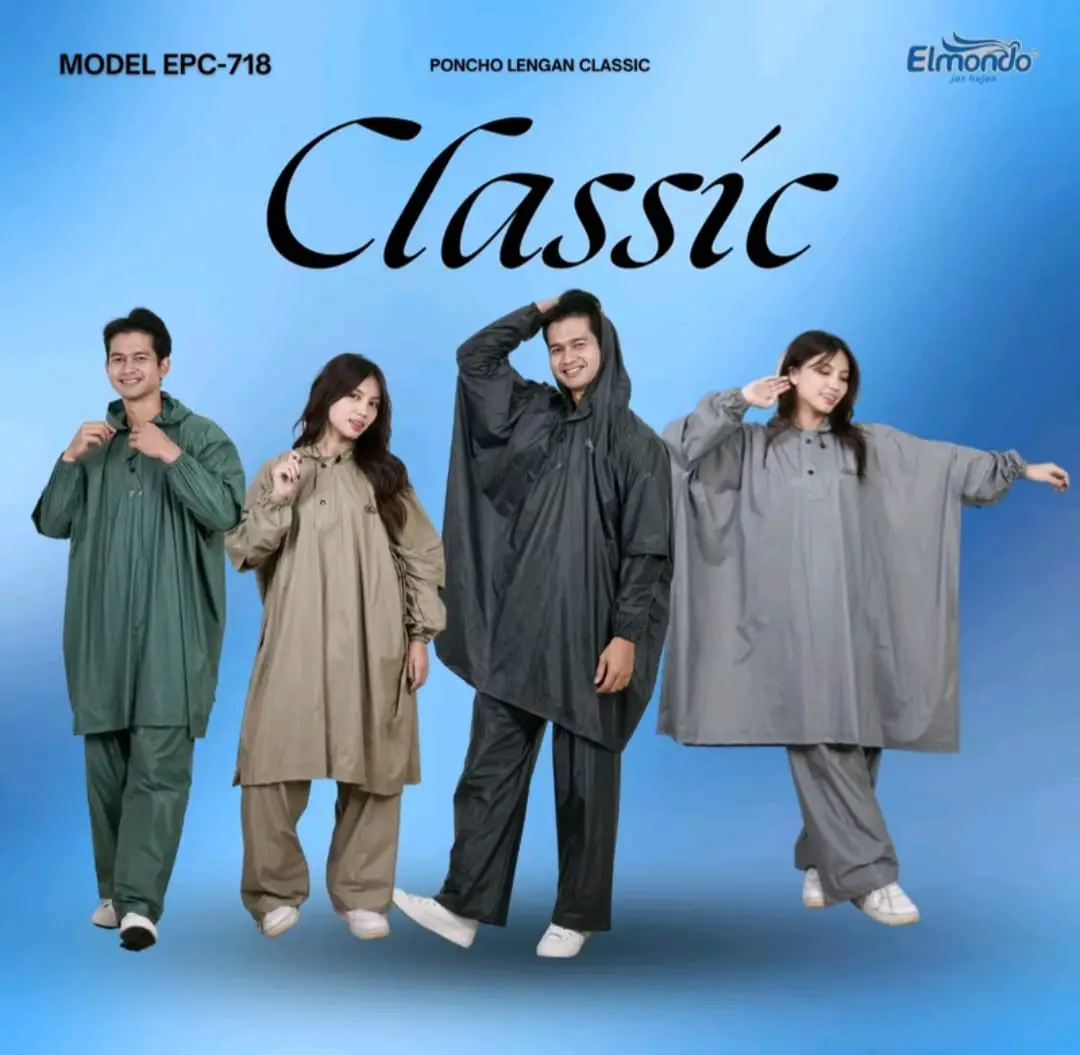 PROMO JAS HUJAN SETELAN PONCHO CELANA SUPER JUMBO CLASSIC DARI ELMONDO